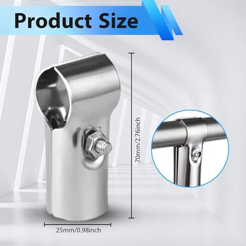 6 Pack 1" End Rail T Clamps Stainless Steel T Pipe Clamp Connector, Chain Link Fence Corner Fitting End Rails,Bolts and Nuts Included in Kuwait