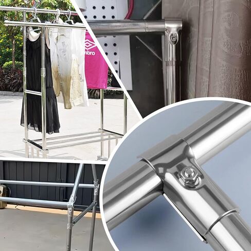 6 Pack 1" End Rail T Clamps Stainless Steel T Pipe Clamp Connector, Chain Link Fence Corner Fitting End Rails,Bolts and Nuts Included in Kuwait