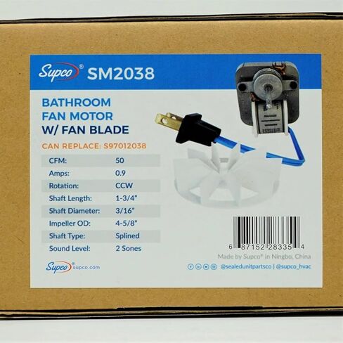 محرك مروحة تنفيس الحمام SM2038 متوافق مع Broan S97012038 99080216 S97012038 1172611 97008511 97008512 97012038 97012040 in Saudi Arabia