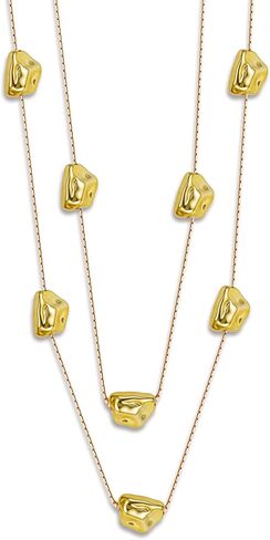 قلادة طويلة مطلية بالذهب عيار 14 قيراط هدية دكتور للنساء، قلادة طويلة بطبقة مطرزة، قلادة عصرية غير مشوهة in Kuwait