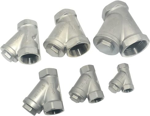 صمام فلتر شبكي مصفاة، صمام فحص أنثى 800WOG Y-Spring NPT، من الفولاذ المقاوم للصدأ SS316 CF8M (1/2 بوصة) in Kuwait