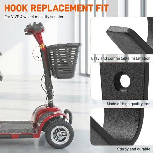 Metal Front Hook for Vive Wheel Mobility Scooter, Hooks for Scooter Parts Accessories in Saudi Arabia