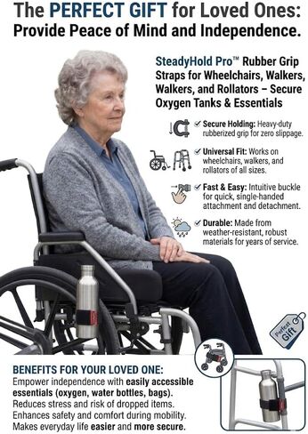 SteadyHold Pro™ Rubber Grip Straps for Wheelchairs, Walkers, and Rollators - Secure Oxygen Tanks & Essentials by SnakeStrap™ in Saudi Arabia
