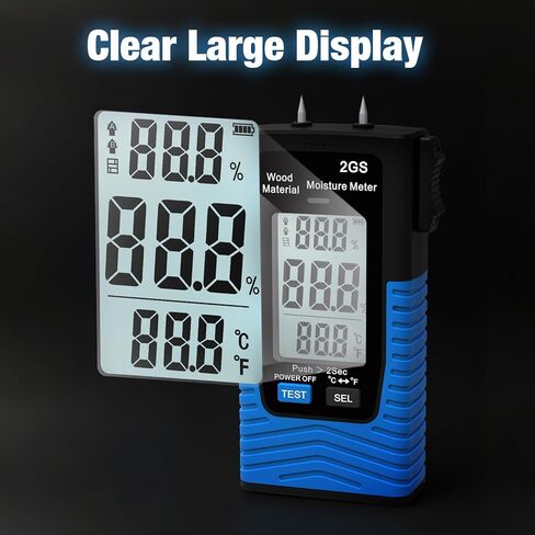 مقياس رطوبة الخشب الرقمي، جهاز كشف تسرب المياه من نوع HOLDPEAK، جهاز اختبار الرطوبة المحمول مع مؤشرات LED، قياس درجة الحرارة، سجل البيانات، اختبار الرطوبة للحطب، الأرضيات، الحوائط الجافة in Kuwait