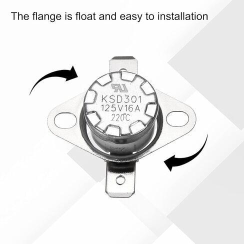 uxcell 2 Pcs KSD301 Thermostat 220°C/428°F 16A Normally Closed N.C Adjust Snap Disc Temperature Switch for Microwaves,Oven,Coffee Maker,Ceramic Material in Saudi Arabia