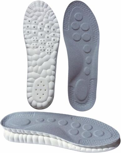 4D Cloud Insoles for Men and Women Memory Foam Cushioning Insoles Super Soft,Arch Support,Shock Absorption，Relief Foot Pain(Gray:5-9) in Saudi Arabia