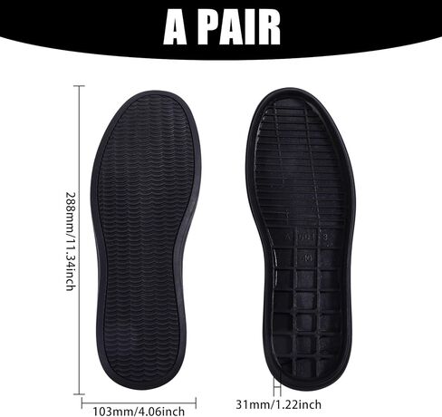 CHGCRAFT Shoe Replacement Rubber Soles for DIY Shoes 1 Pair Rubber Full Out Sole Black Wear Resistant Shoes Sole Raised Shoes Sole for Work Shoes and Boots, 11.8x4.3inch in Saudi Arabia