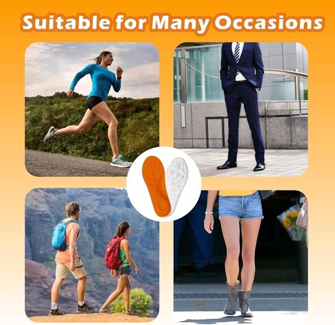 Steppers Insoles for Men Women, 2026 New 4D Cloud Soles Memory Foam Insoles, Trim to Fit Insoles with Arch Support & Cushioned Comfort Breathable(Orange, Men 8-8.5/Women 9.5-10) in Saudi Arabia