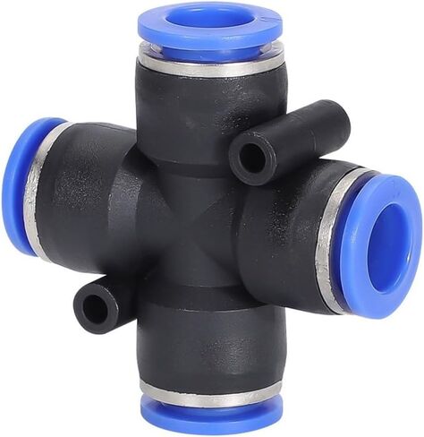 Pneumatic Connector Blue Black Plastic Air Pipe PK-8 Five Way PZA-6 Cross Four-way Quick Plugs 4/10/12 1Pcs(四通PZA-10) in Saudi Arabia