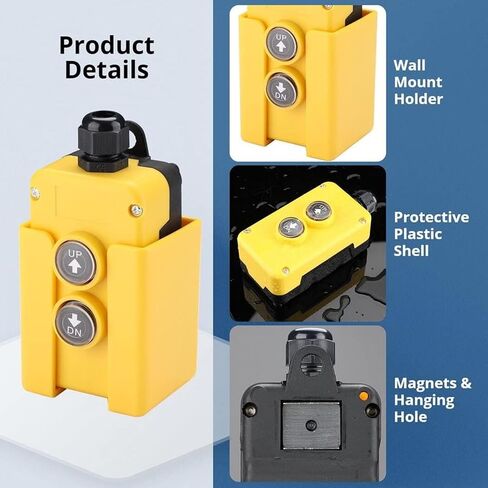 Dump Trailer Remote Control Switch, 12V DC 3 Wire 4 Wire Hydraulic Pump Power Unit Up Down Control Switch with 3 Mounting Methods, Hoist Controller for Crane Lifting in Saudi Arabia
