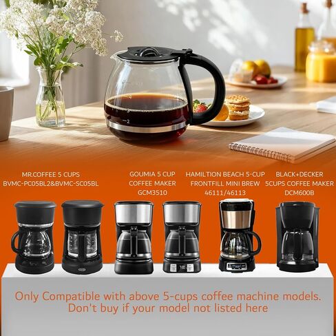5 كوب من القهوة بديل متوافق مع MR Coffee BVMC-PC05BL2 ، BVMC-SC05BL ، GOUMIA 5CUP Coffee Maker. متوافق مع Hamilton Beach 5 Cup Coffee Maker! لا تناسب كل MR Coffee 5 كوب ، من فضلك انظر التفاصيل in Kuwait