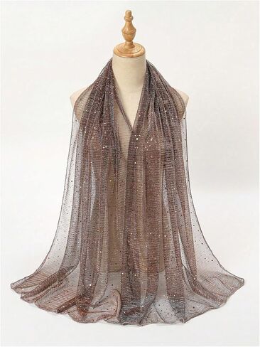 Floerns Women's Sparkly Sequin Shawls Mesh Glitter Scarf Formal Evening Shawl Wraps in Saudi Arabia
