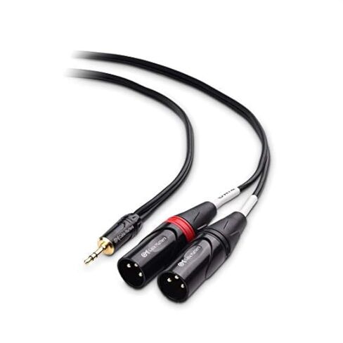كابل ماترز 3.5 ملم 1/8 بوصة TRS إلى 2 XLR كابل، ذكر إلى ذكر Aux إلى كابل XLR مزدوج - 10 أقدام in Kuwait