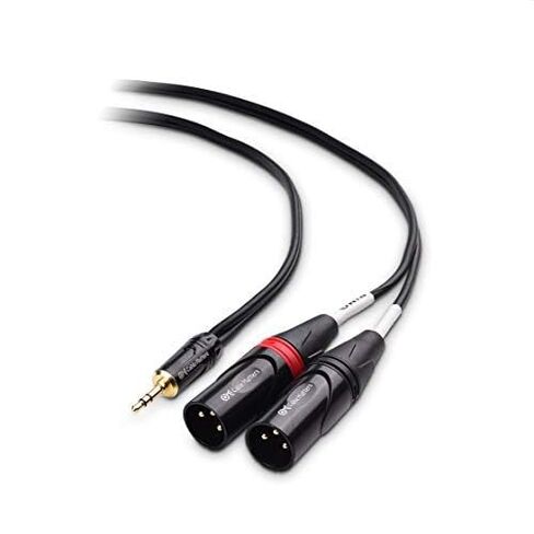 كابل ماترز 3.5 ملم 1/8 بوصة TRS إلى 2 XLR كابل، ذكر إلى ذكر Aux إلى كابل XLR مزدوج - 10 أقدام in Kuwait