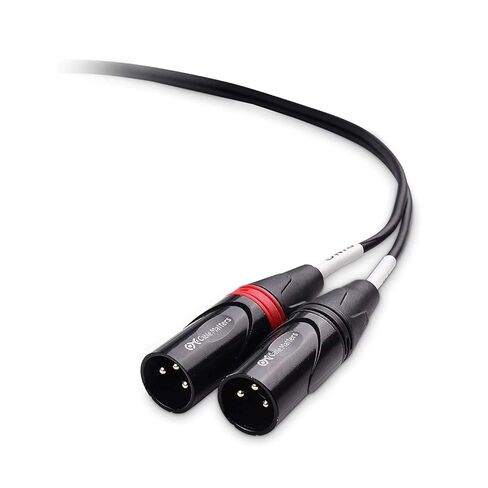 كابل ماترز 3.5 ملم 1/8 بوصة TRS إلى 2 XLR كابل، ذكر إلى ذكر Aux إلى كابل XLR مزدوج - 10 أقدام in Kuwait
