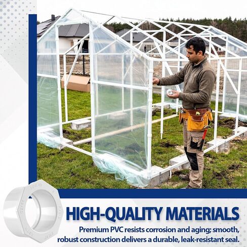 10 قطع 2 بوصة × 1-1/2 بوصة وصلة أنابيب جلبة مخفض PVC لتوصيل السباكة (حنفية × مقبس) ضغط PVC Sch 40 متين للاستخدام المنزلي أو الصناعي in Kuwait