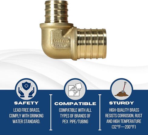 2 Pieces XFITTING 1" x 3/4" Pex Elbow, Brass in Saudi Arabia