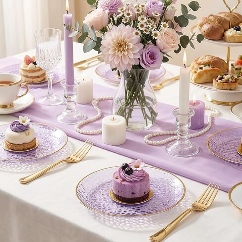 DaYammi 240Pcs Gold Plastic Plates Including 120Pcs Dessert Plates and 120Pcs Cake Forks,Hammered Party Plate,Clear Gold Appetizer plates Heavy duty Disposable Plastic Plate for Party Wedding Birthday in Saudi Arabia