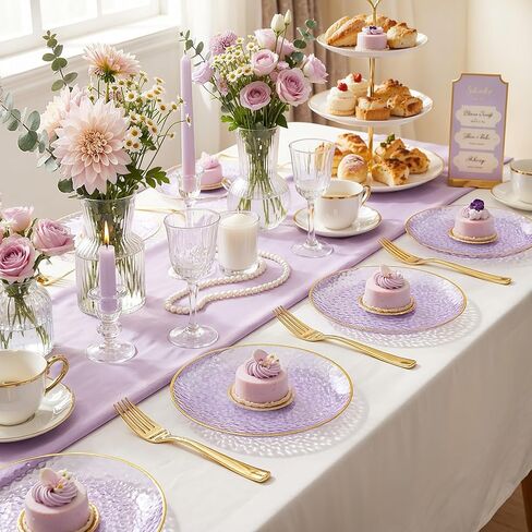 DaYammi 240Pcs Gold Plastic Plates Including 120Pcs Dessert Plates and 120Pcs Cake Forks,Hammered Party Plate,Clear Gold Appetizer plates Heavy duty Disposable Plastic Plate for Party Wedding Birthday in Saudi Arabia
