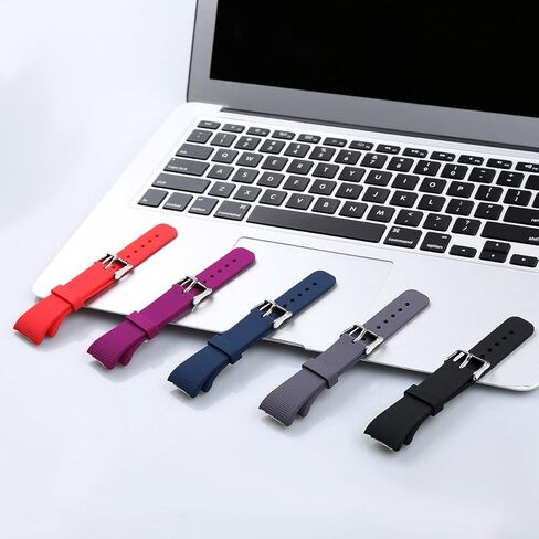 نطاقات Gear Fit2 المتوافقة، حزام بديل من السيليكون لجهاز Samsung Gear Fit 2 & 2 Pro Tracker (أسود جديد) in Kuwait