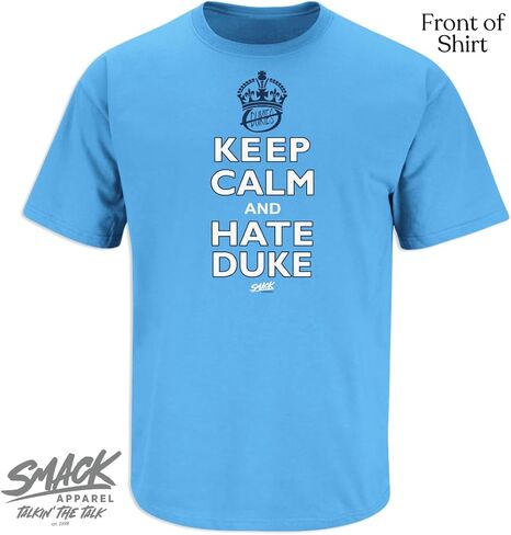 North Carolina Basketball Fans. Keep Calm and Hate Duke Carolina Blue T-Shirt (Sm-5X) (Short Sleeve, X-Large) in Saudi Arabia