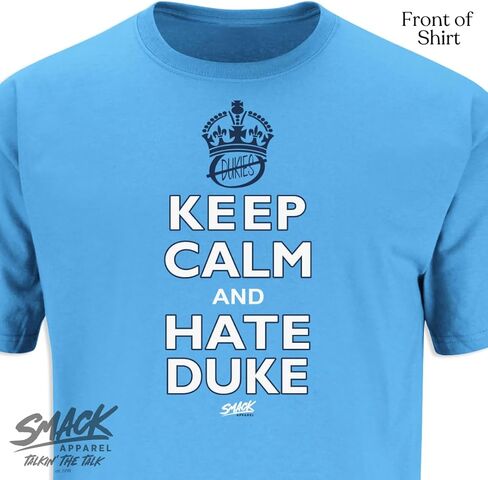 North Carolina Basketball Fans. Keep Calm and Hate Duke Carolina Blue T-Shirt (Sm-5X) (Short Sleeve, X-Large) in Saudi Arabia