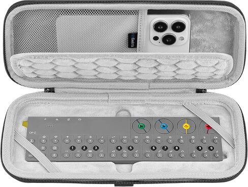 حقيبة حمل للسفر ذات هيكل صلب من GEEKRIA، متوافقة مع جهاز التسلسل المحمول OP-Z من شركة Teenage Engineering، ومركب، وحقيبة آلة الطبل (رمادي داكن) in Kuwait