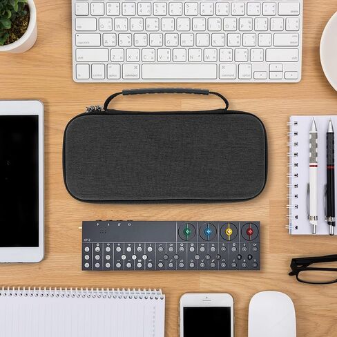 حقيبة حمل للسفر ذات هيكل صلب من GEEKRIA، متوافقة مع جهاز التسلسل المحمول OP-Z من شركة Teenage Engineering، ومركب، وحقيبة آلة الطبل (رمادي داكن) in Kuwait