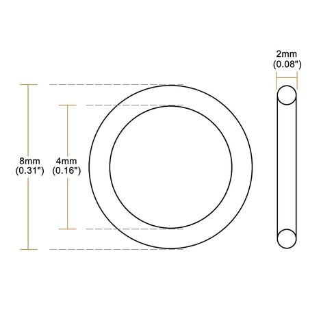 Silicone O-Ring, 8mm OD, 4mm ID, 2mm Width, VMQ Seal Rings Gasket, White, Pack of 5 in Saudi Arabia