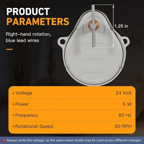 24V Synchronous Damper Motor for 38572R Synchron Motor Fit for ZTech and Buetler HVAC Motorized Dampers - Right-Hand Rotation, 6W, 60Hz, 60RPH Long Shaft Motor in Saudi Arabia
