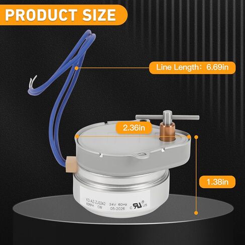 24V Synchronous Damper Motor for 38572R Synchron Motor Fit for ZTech and Buetler HVAC Motorized Dampers - Right-Hand Rotation, 6W, 60Hz, 60RPH Long Shaft Motor in Saudi Arabia