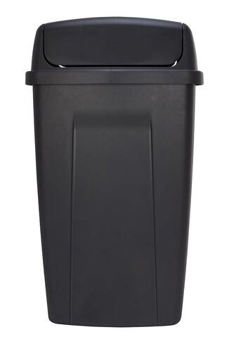 Kitchen Trash Can, 13 Gallon Plastic Garbage Bin with Swing Top Lid, Black,Easy-Open Lid for Quick Hands-Free Use in Saudi Arabia