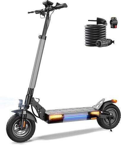 سكوتر كهربائي، سكوتر كهربائي بمحرك قوي 1000 واط، سرعة قصوى تبلغ 28 ميلاً في الساعة ونطاق أقصى 28 ميلًا، إطارات للطرق الوعرة مقاس 10 بوصات، سكوتر ركاب قابل للطي للبالغين مع فرامل مزدوجة، التحكم في السرعة، التحكم في التطبيق in Kuwait