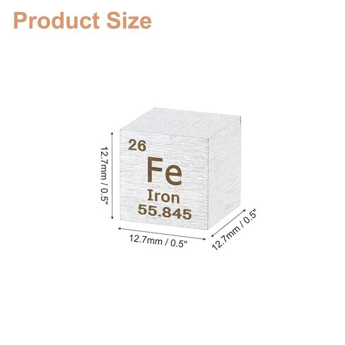 uxcell Iron Cube, 0.5 Inch High Density Metal Element Cube Metal Density Cube for Chemical Elements Collection Science Education Experiment Application, Silver in Saudi Arabia