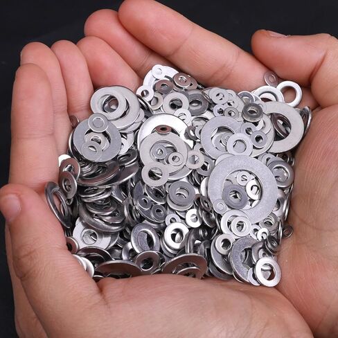 684PCS Stainless Steel Flat Washer M2 M2.5 M3 M4 M5 M6 M8 M10 Plain Washer Gaskets Metal Washers Rings Screw Assortment Kits in Saudi Arabia