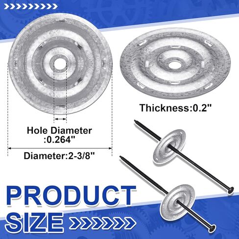 Shimeyao 2-3/8" ألواح شائكة عازلة للأسقف، ألواح ضغط غشائية معدنية مجلفنة، مثبتات مقاومة للتآكل لمرفق نظام السقف بأسطح السقف الفولاذية والخشبية in Saudi Arabia