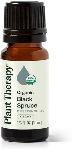 Plant Therapy Organic Black Spruce 10 mL (1/3 oz) Essential Oil 100% Pure, Undiluted, USDA Certified Organic, Aromatherapy, Fresh Scent, Respiratory Support in Saudi Arabia