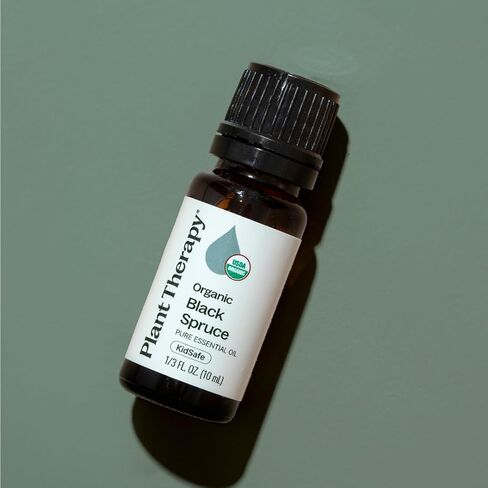 Plant Therapy Organic Black Spruce 10 mL (1/3 oz) Essential Oil 100% Pure, Undiluted, USDA Certified Organic, Aromatherapy, Fresh Scent, Respiratory Support in Saudi Arabia