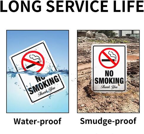 4 Pack No Smoking Thank You Sign, 10"x 7" .040 Rust Free Aluminum – Reflective, UV Protected and Weatherproof in Saudi Arabia
