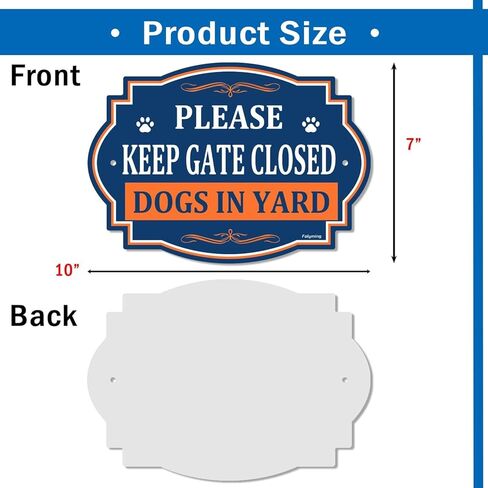 Please Keep Gate Closed Dogs In Yard Sign Door Sign 10x7 Inch Rust-Free Aluminum Reflective Weatherproof Navy For High Visibility Perfect For Dog Lovers Easy Install 2 Pack Blue/Orange in Saudi Arabia