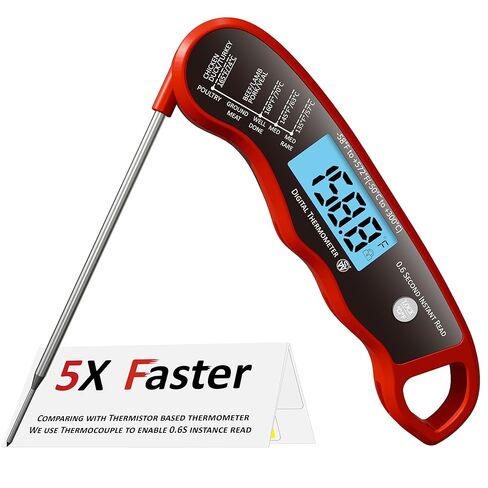 0.6S Instant Read Digital Meat Thermometer Probe/Pen，Factory‑Calibrated/Waterproof/Backlit/Magnetic/Flip Display/Motion Sensor:Outdoor BBQ, Barbecue Grilling, Smoking, Oven, Baking, Oil, Candy in Saudi Arabia