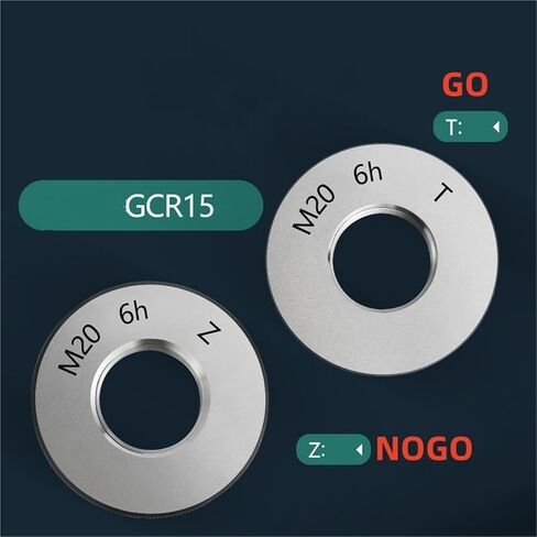 1SET(1*GO+1*NOGO) 6h Accuracy Standard Metric Fine Tooth Thread Ring Gauge M16M17 Measure Tool(M17-6h T Z,X 1.5) in Kuwait