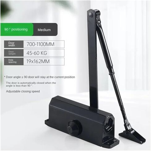 1 Set of Hydraulic Buffer Automatic Door Closer 25KG to 85KG Adjustable Speed(M-Positioning Style) in Saudi Arabia