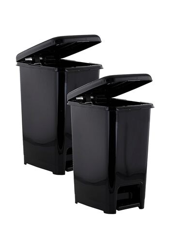 Superio Slim Plastic Trash Can with Foot Pedal 4 Gallon Step-On Garbage Can for Bathroom, Kitchen, Office & Dorm Room Black in Saudi Arabia