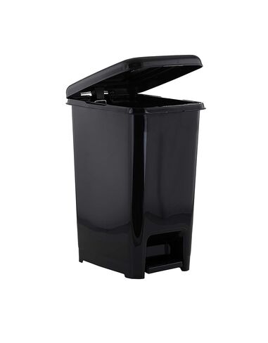 Superio Slim Plastic Trash Can with Foot Pedal 4 Gallon Step-On Garbage Can for Bathroom, Kitchen, Office & Dorm Room Black in Saudi Arabia