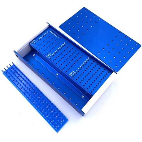 علبة تعقيم باللون الأزرق مسامير صندوق رف ل HA1.5mm 2.0 مللي متر 2.4 مللي متر أدوات جراحة العظام البيطرية الصغيرة للحيوانات in Kuwait