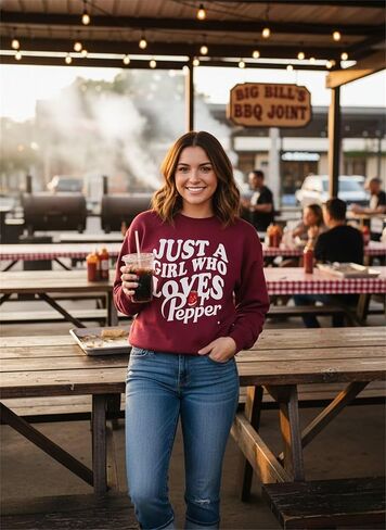 DR.P المشروبات هدية فتاة SodaDrinks عشاق هدية DR.P المشروبات بلوزات للنساء عادية Crewneck كم طويل بلايز in Kuwait