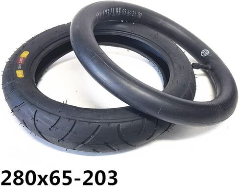 مجموعة أنابيب إطارات سميكة للعربة مقاس 280x65-203، إطار خارجي مطاطي مع أنبوب داخلي لعربة الأطفال، أسود in Kuwait