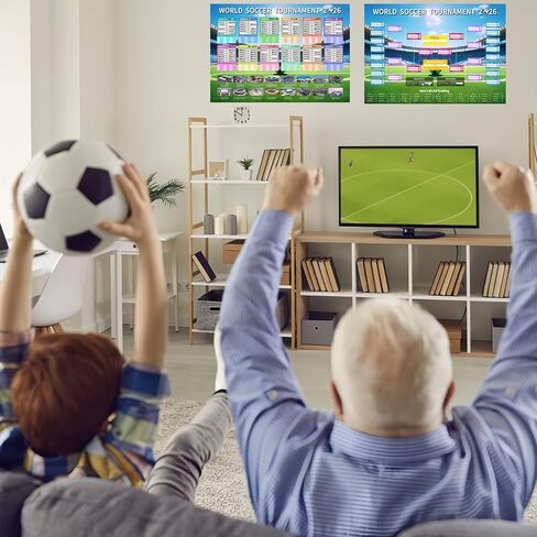 YOFANUP World Cup Schedule 2026 Poster, 2 Pcs Match Schedule, World Cup Merchandise 2026, Soccer Party Decorations, Office Home Football Poster, 23.6x33 inches, Great Gifts for Soccer Fans (A1) in Kuwait
