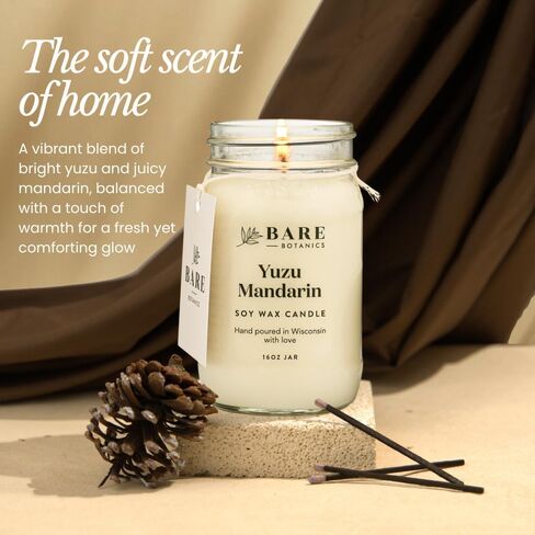 شمعة الصويا المعطرة بالفانيليا والبلوط من باري بوتانيكس - شمعة فاخرة في برطمان ميسون 16 أونصة - شمع الصويا الطبيعي 100% وزيوت عطرية نباتية، معطرة بشكل ناعم - مصبوبة يدويًا في ويسكونسن - احتراق طويل لمدة 85 ساعة in Kuwait